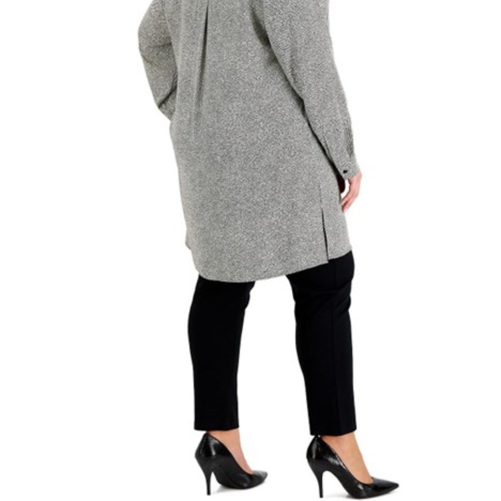Plus Size Rambling-Dot Nehru Tunic - Picture 2 of 12